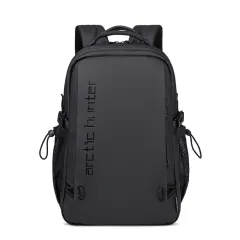 Large Capacity Men's Waterproof Daily Commuter Backpack - Black - View 1