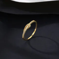 S925 Silver Ring Bow Single Row Diamond OL Simple Fashion - Sr20060816 - View 1