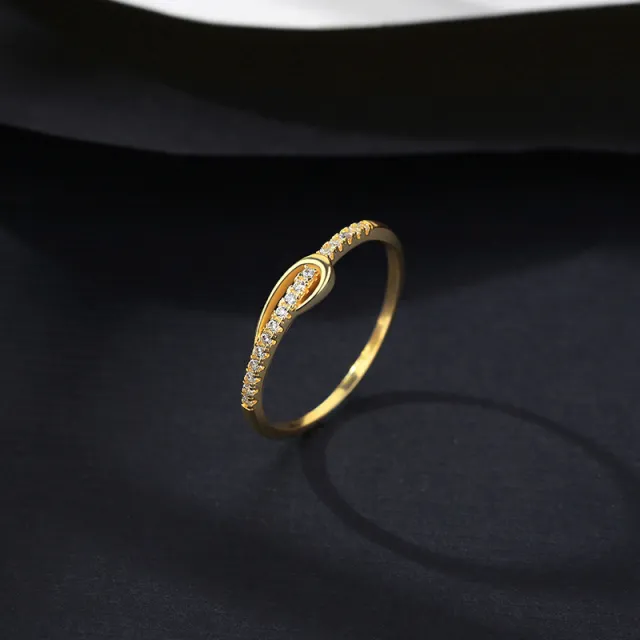 S925 Silver Ring Bow Single Row Diamond OL Simple Fashion Sr20060816 - Shop at LoveMi