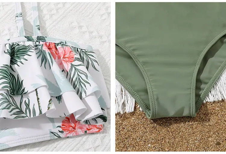 Girls' Flying Gauze Pants Swimsuit Three-piece Suit