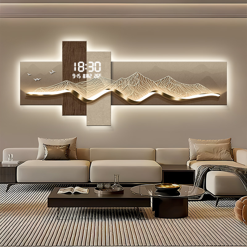 High-end LED Electronic Clock Wall Art For The Living Room