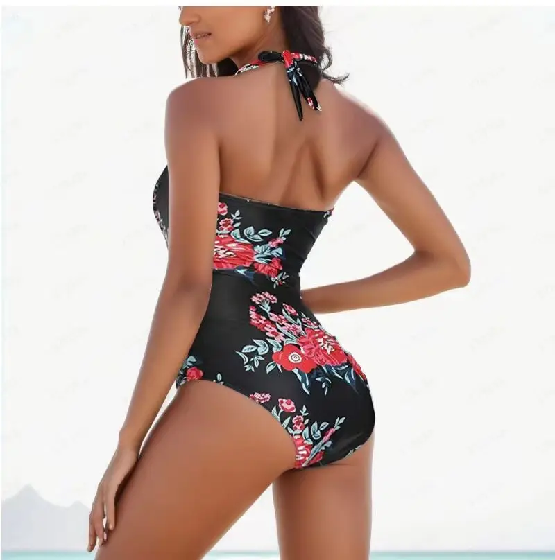 Siamese Triangle Backless Women's Pleated Retro