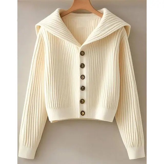 Retro Lazy Style High grade Sweater For Women Apricot - Shop at LoveMi