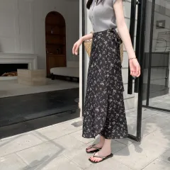 Real Shot Sun-proof Floral Skirt With Various Colours - 8548 Black Rhyme Light Dance - View 1