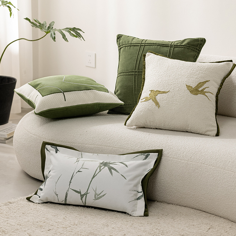 Nordic Modern Green-toned Throw Pillow Light Luxury With An Antique Flair