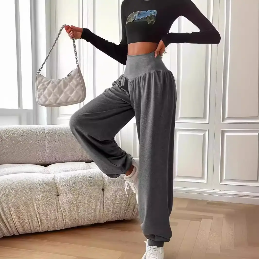 Women's Solid Color Breathable And Hanging Sports Pants
