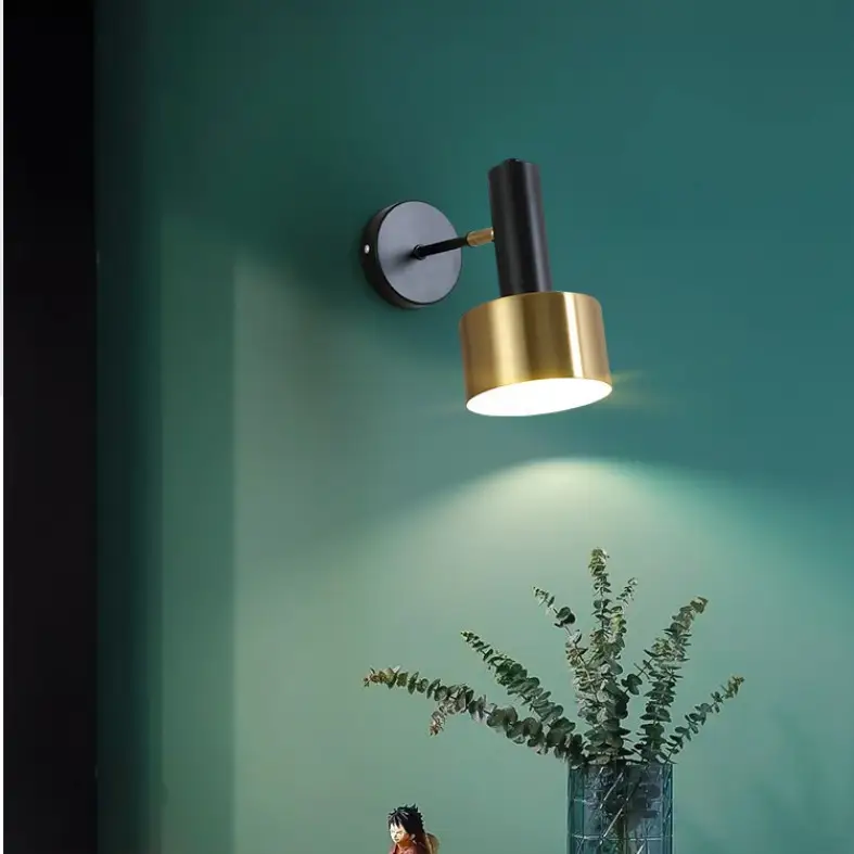 Simple Electroplating Golden Wall Lamp Bedroom Bedside Lamp