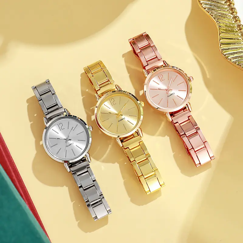 Womens Gold-Plated Steel-Strap Quartz Watch