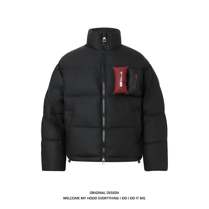 Short Cotton Jacket Bread Loose Coats - Black