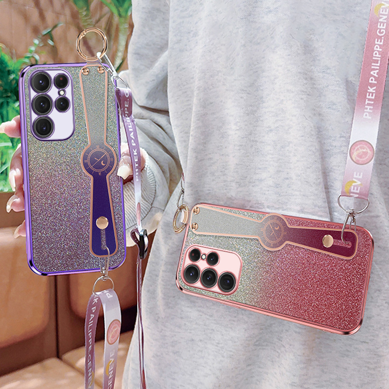 Gradient Glitter Wristband Cross Body Lanyard Phone Case - Image 5
