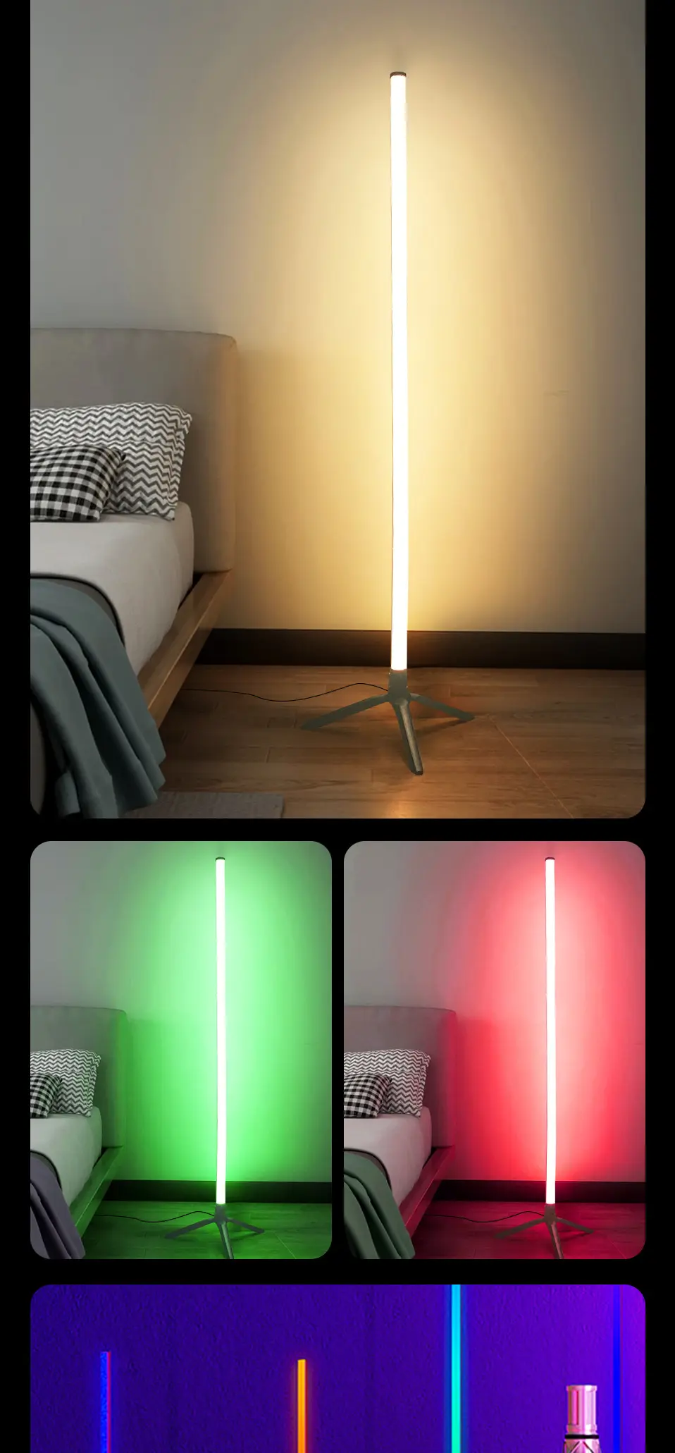 LED Corner Ambience Light Split Floor Bedroom