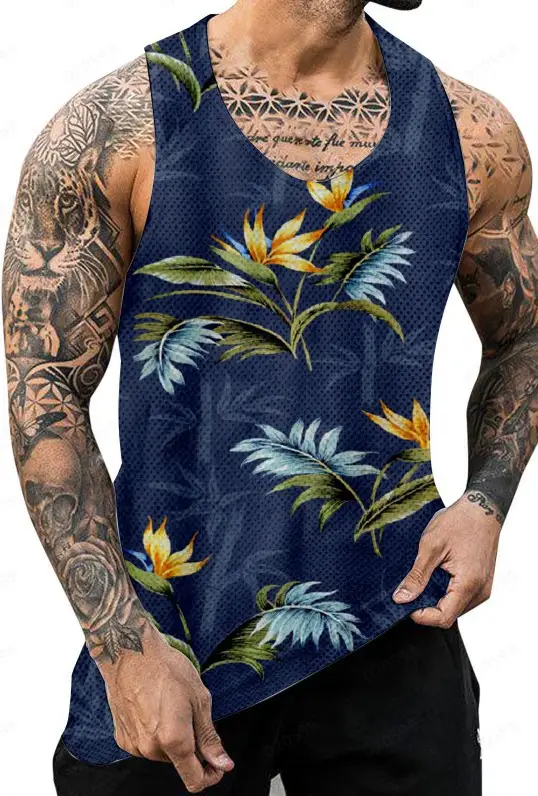 Vacation 3D Digital Printing Loose Casual Men's Vest