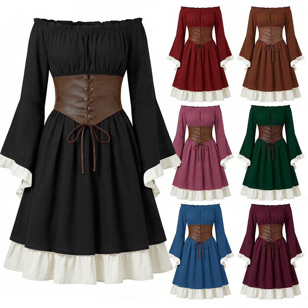 Halloween Costume Binding Corset Medieval Dress