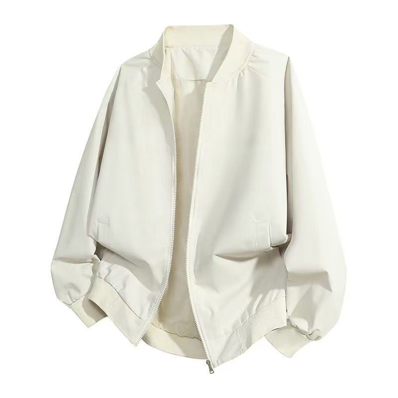 Solid Color Baseball Collar Jacket Men's Coat Solid Color Baseball Collar Jacket Men's Coat