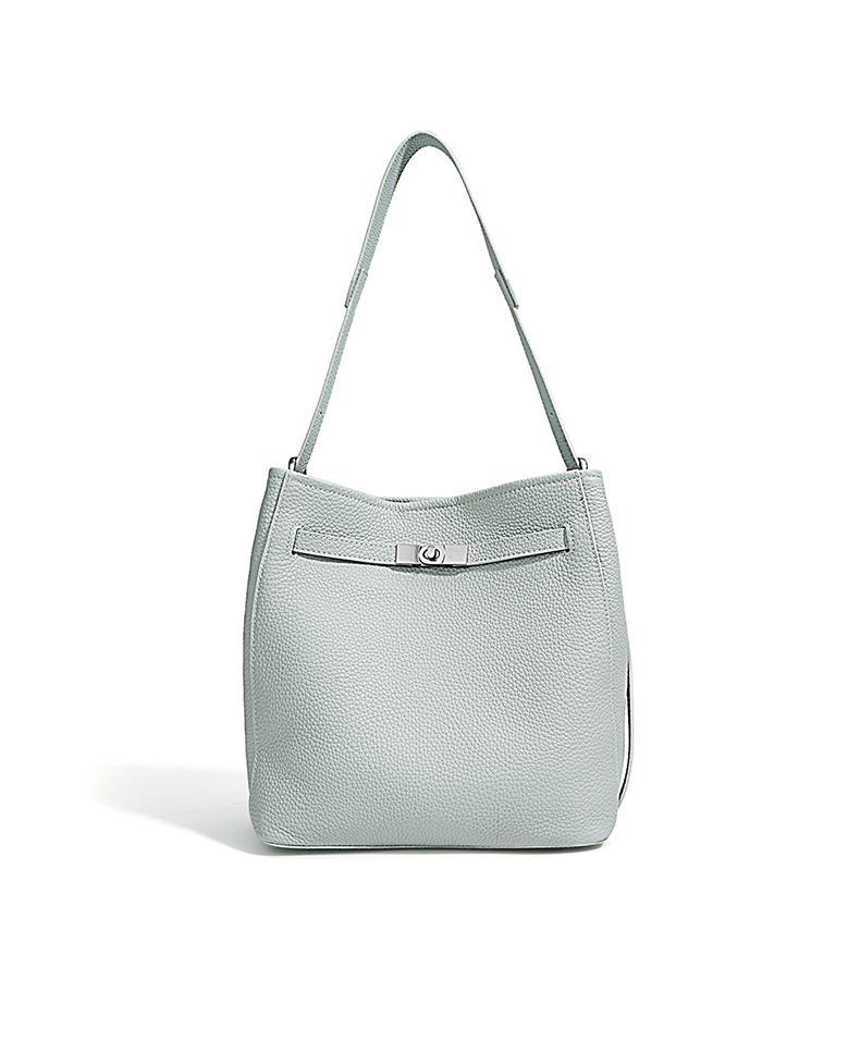 Premium leather shoulder bucket bag
