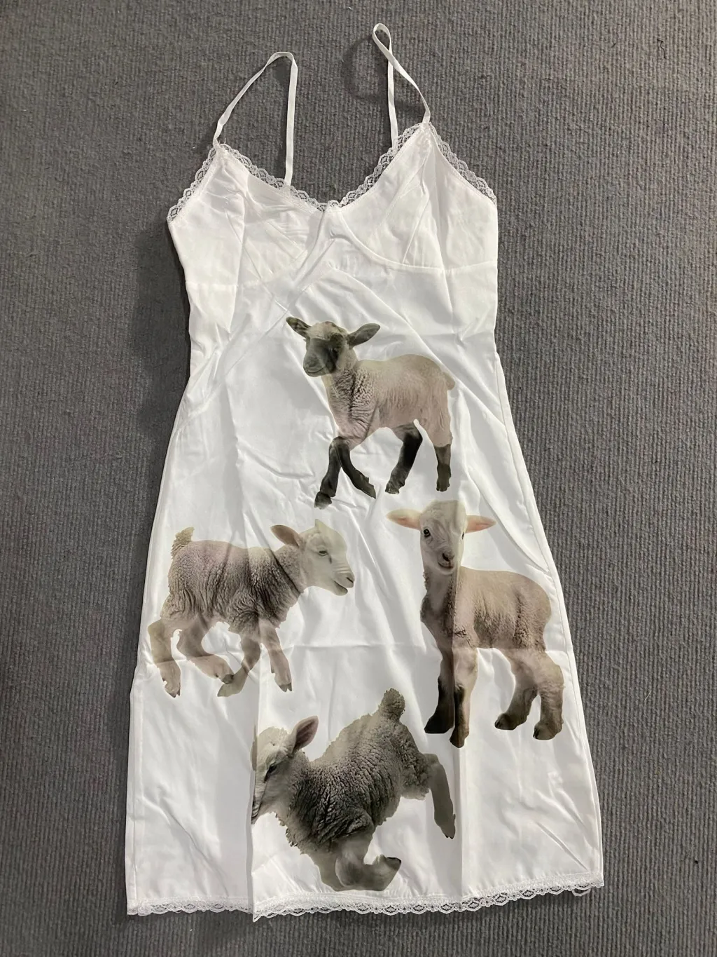 Atmosphere Shaun Lamb Print Female Dress - White