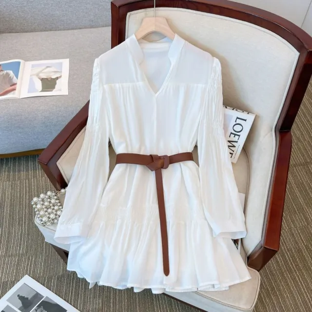 French Retro Shirt Dress Women's Vest Two piece Set Dress - Shop at LoveMi