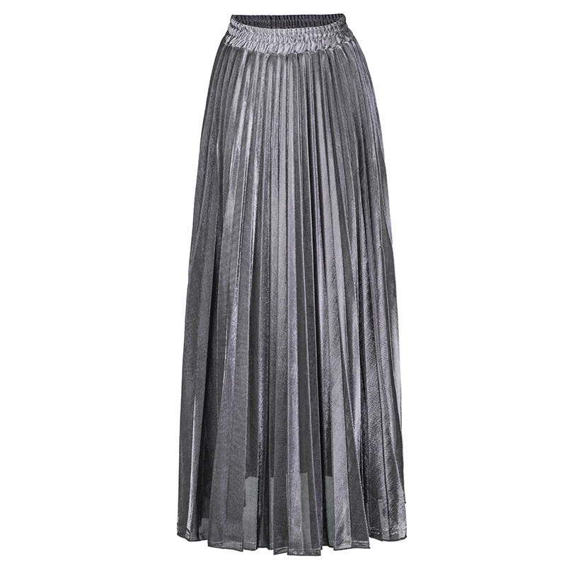Women's Solid Color Polyester Skirt Charm Silver - Shop at LoveMi