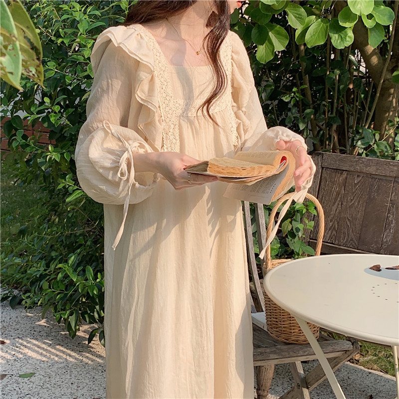 Court Style Long Style Long Sleeve Internet Celebrity Autumn And Winter Pajamas Women