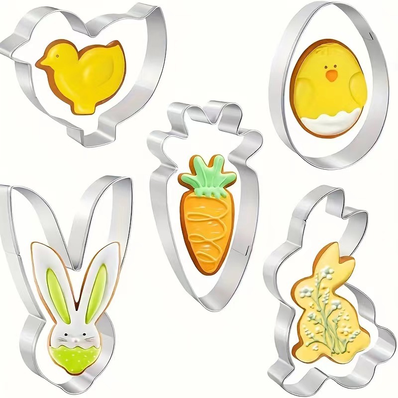 Easter Cookie Cutter Stainless Steel (Set of 5 pieces-White)