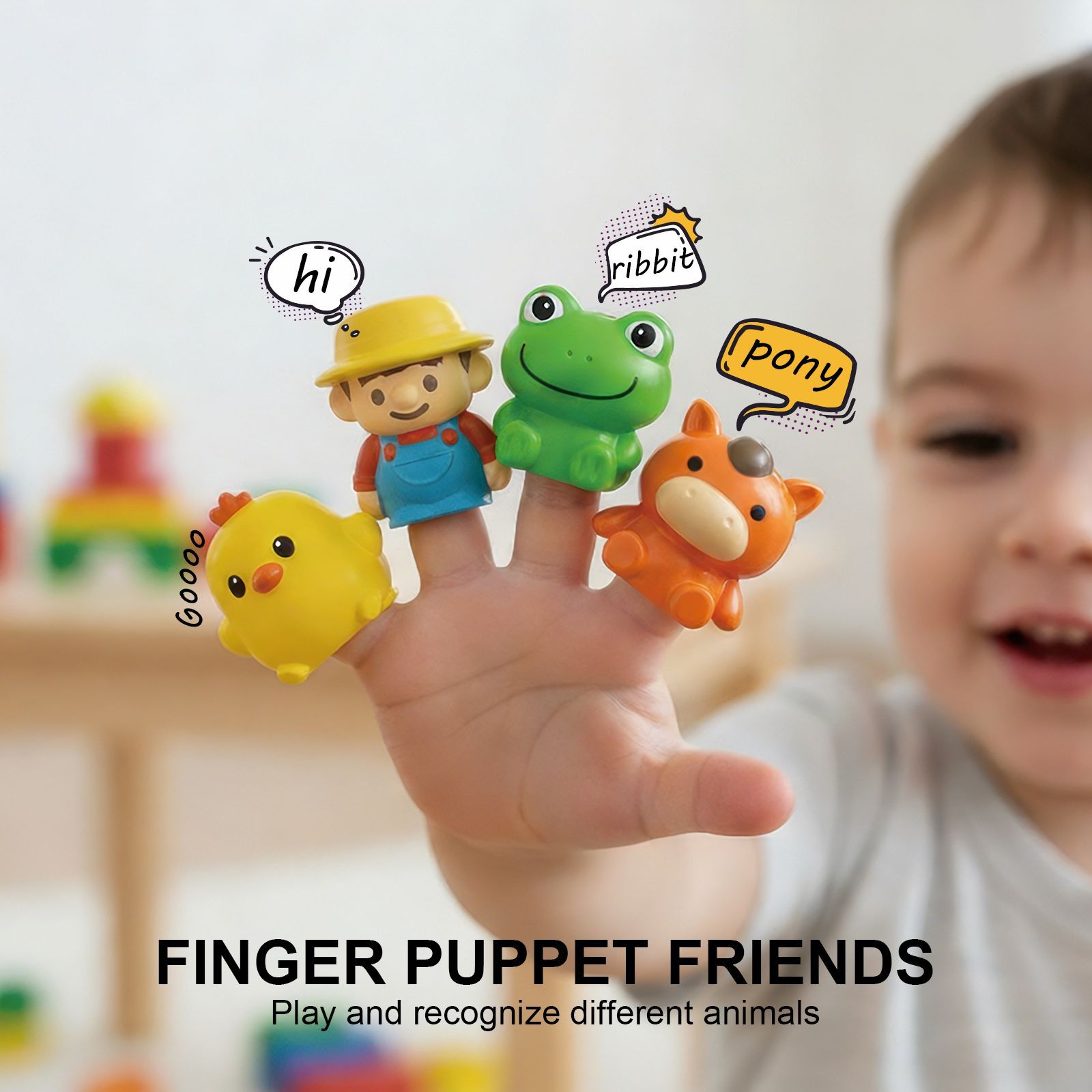 Digital Animal Train Baby Early Education Cognitive Finger Puppet 2