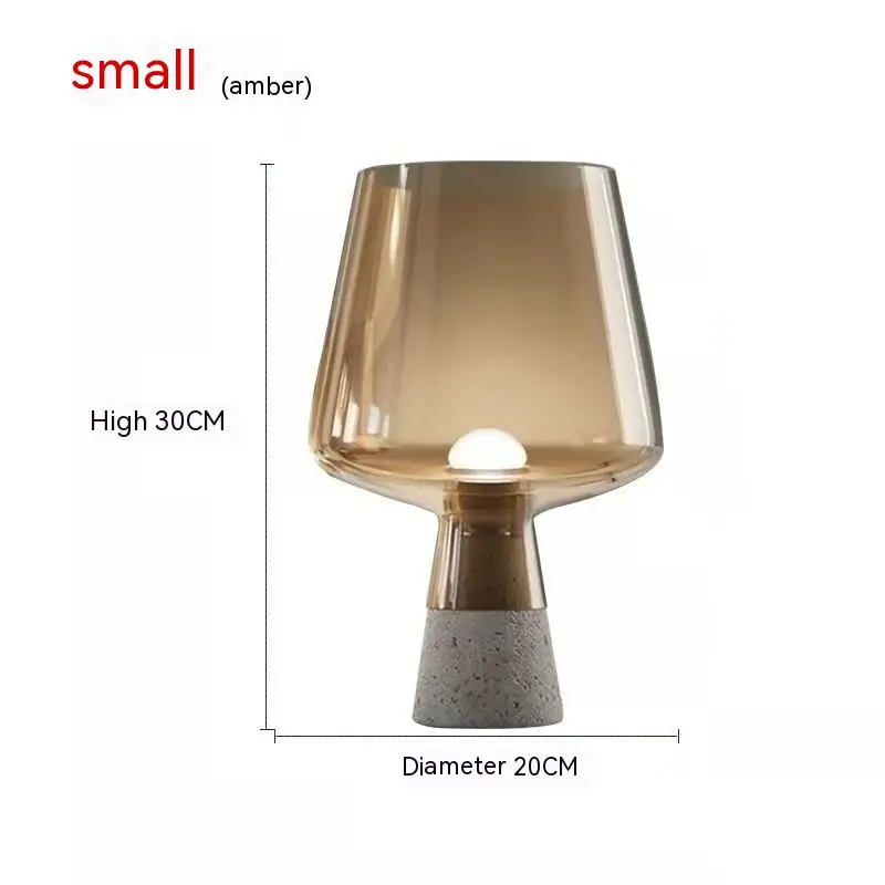 Nordic Post-modern Minimalist Bedroom Bedside Cement Special Creative Glass Table Lamp