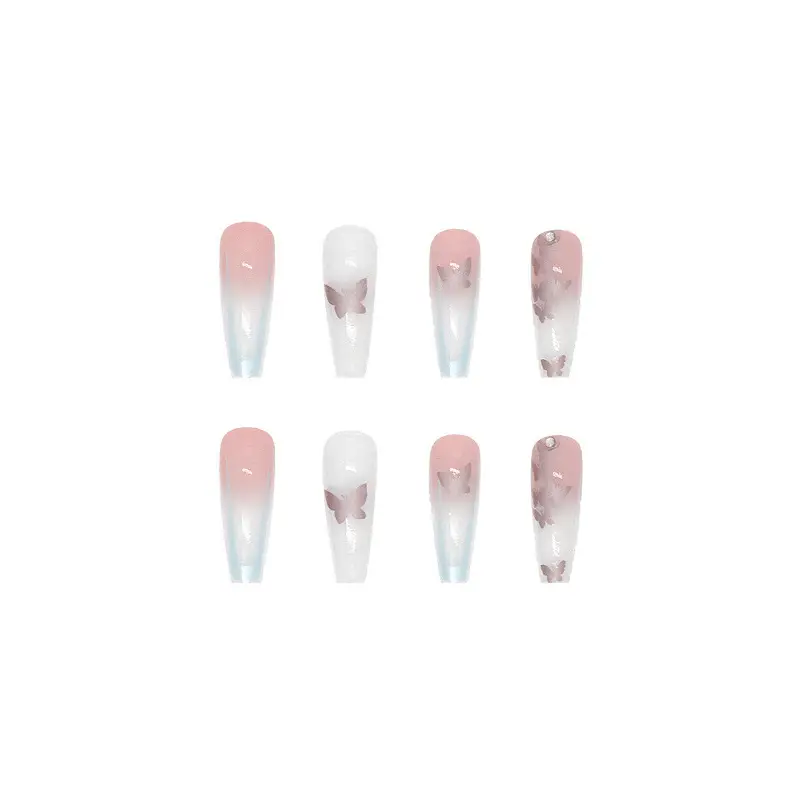 Long Butterfly Diamond Ballet Trapezoid Nail Patch
