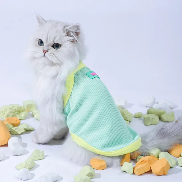 Kitty Clothes Summer Thin Pet Vest Bluish Yellow - Shop at LoveMi