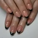 Simple Black French Style All-matching Wear Manicure 24 Pieces view 1