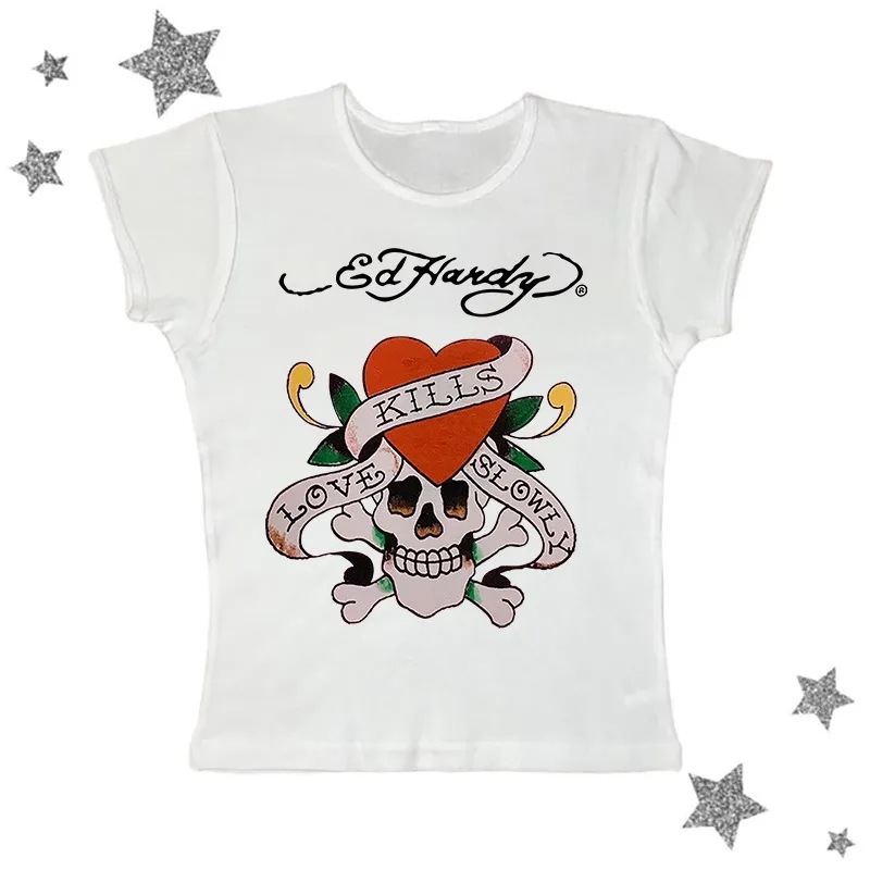 Short Print T-shirt Women's Retro Europe And America Top