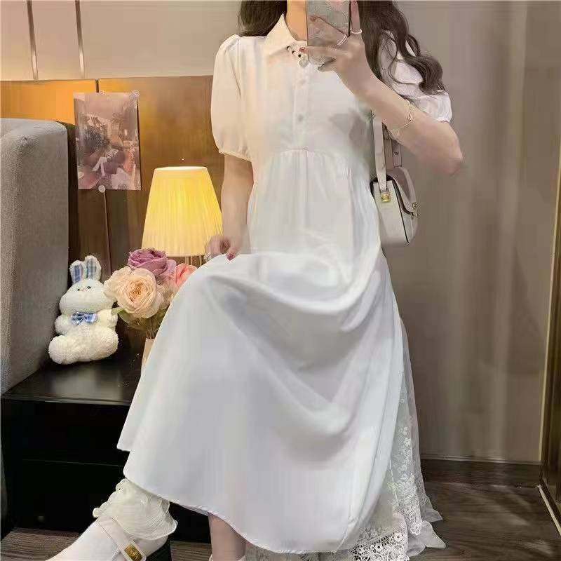 Summer New Sweet Puff Sleeve White Dress For Women 5