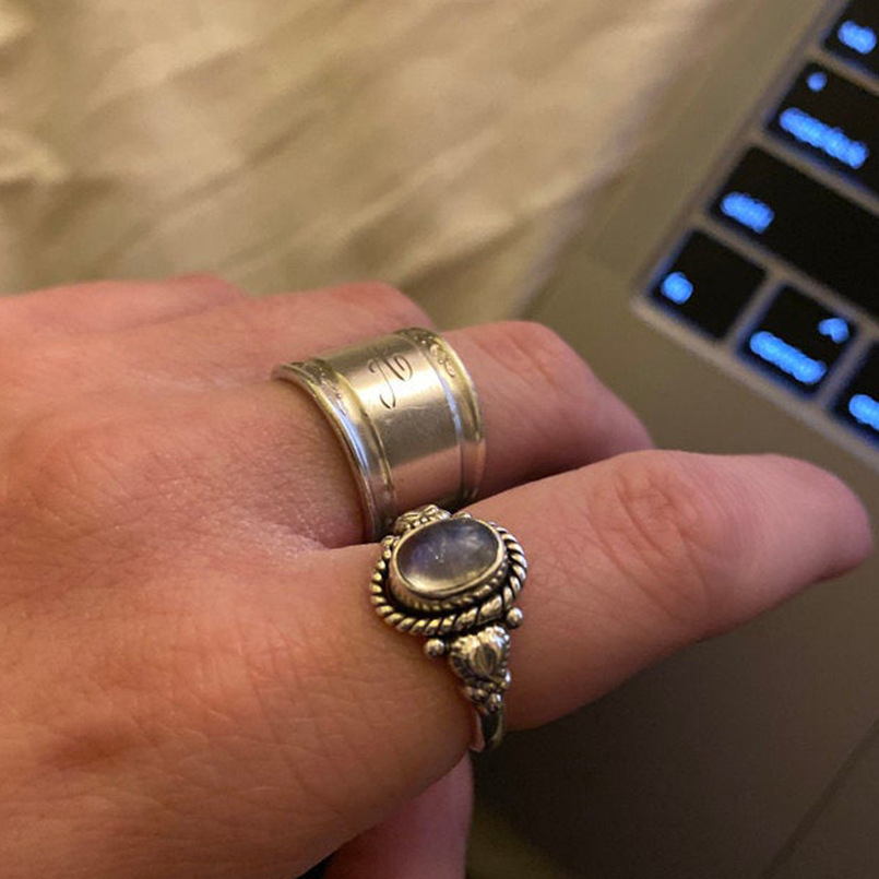Independent Station Cross-border Hot Products Moonstone Resin Ring Psychedelic Ring European And American Fashion Party Accessories