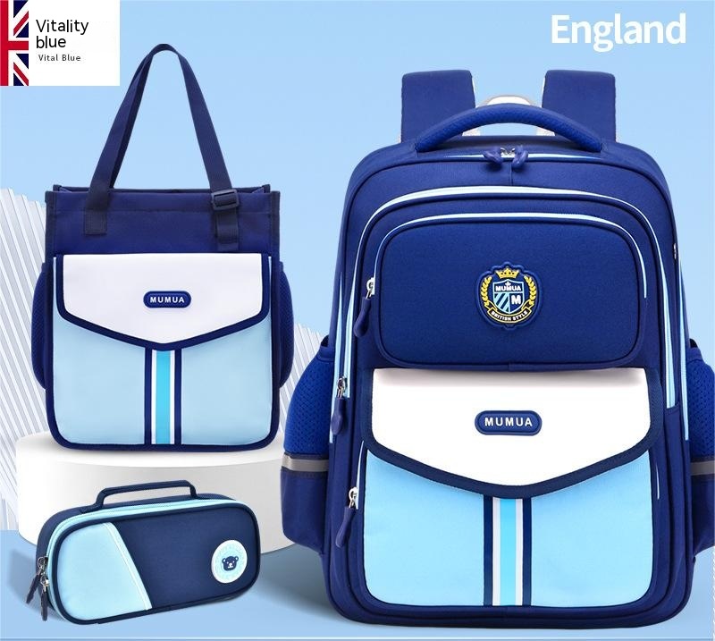 Primary School Student Waterproof Spine Protection Waist Support Large Capacity Backpack Oxford Cloth For Boys And Girls - Image 16