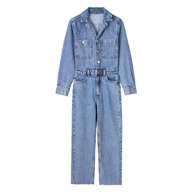 Summer Waist tight Straight leg Denim Jumpsuit - Shop at LoveMi