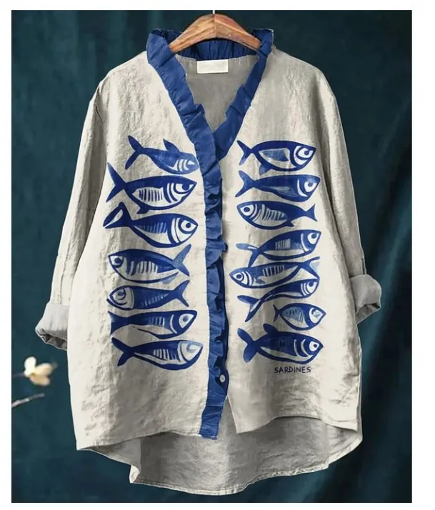 Loose Print Crew Neck Casual Plus Size Women's T shirt Melcs6 Xl - Shop at LoveMi