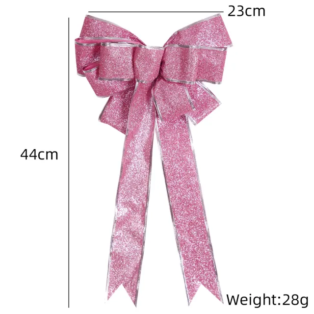 New Christmas Bowknot Hanging Decoration Party Atmosphere Layout Props Glitter Powder Bow - Shop at LoveMi