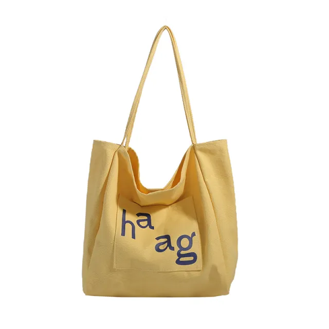Large Capacity Canvas Commuter Tote Yellow - Shop at LoveMi