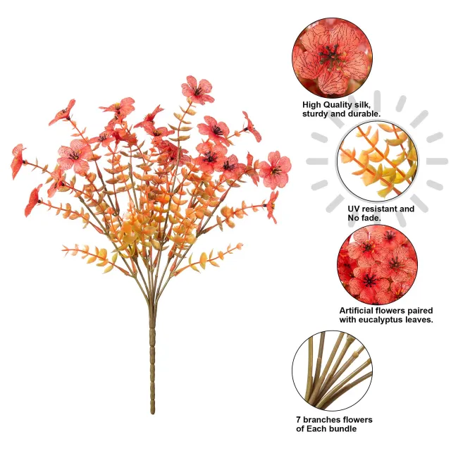 Artificial Outdoor UV proof Decorative Simulation Green Plant Plastic Flowers Autumn Color - Shop at LoveMi
