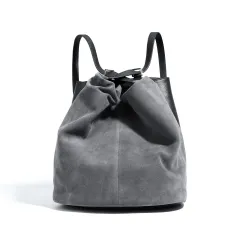 Niche Suede Autumn And Winter High-grade Brown Backpack - Black - View 1