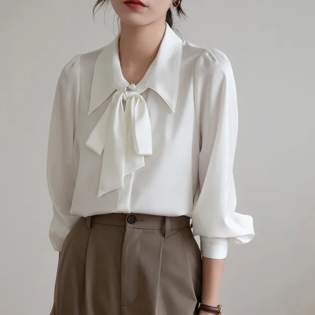 Women's Checkered Vintage Satin Shirt Square Collar White - Shop at LoveMi