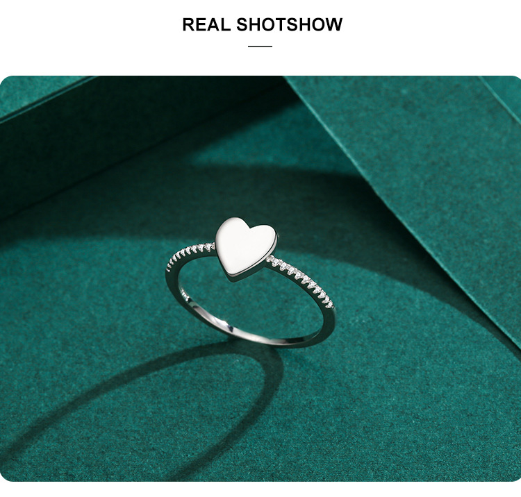 Women's Special-interest Design S925 Sterling Silver Heart-shaped Ring