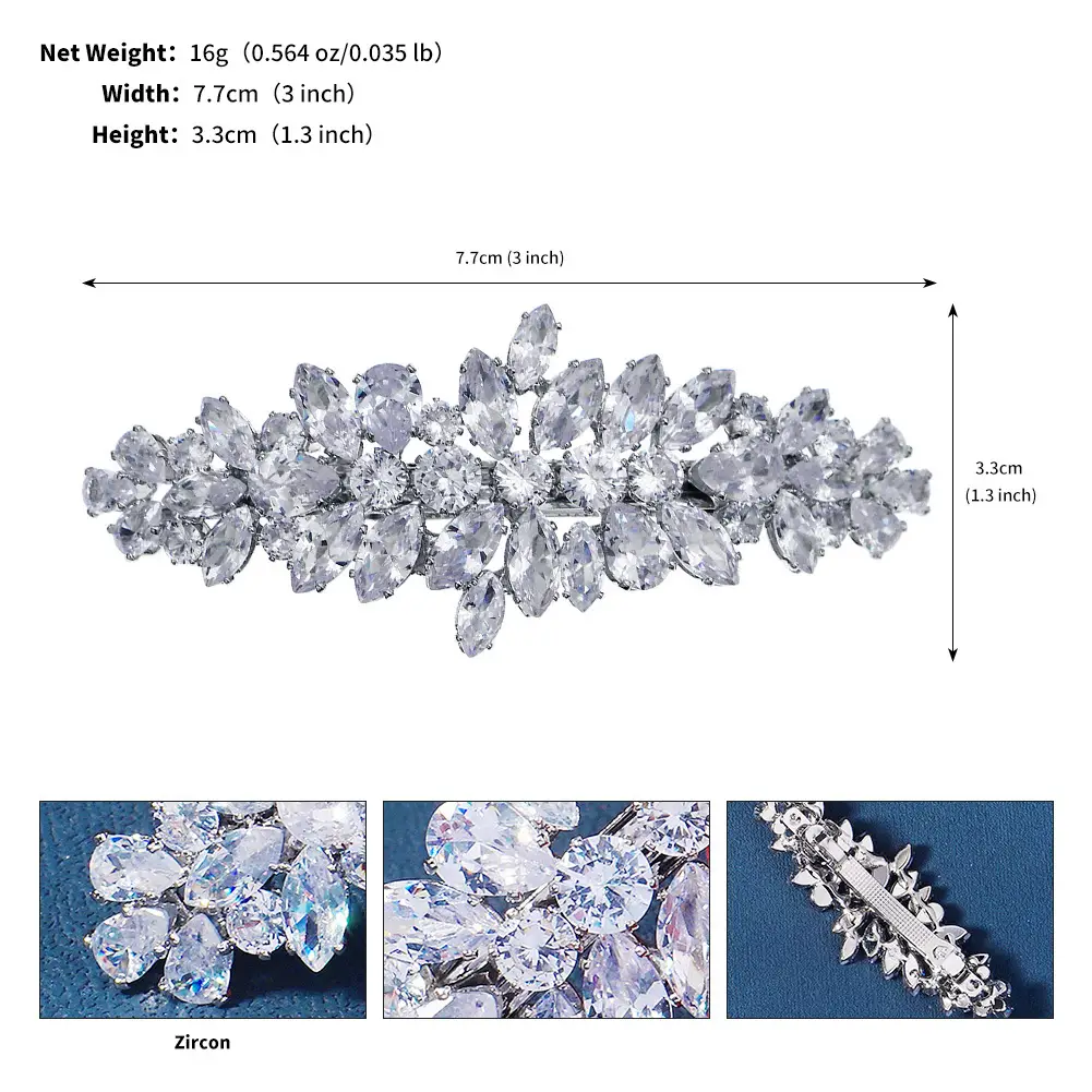 Women's Inlaid Zircon Spring Clip