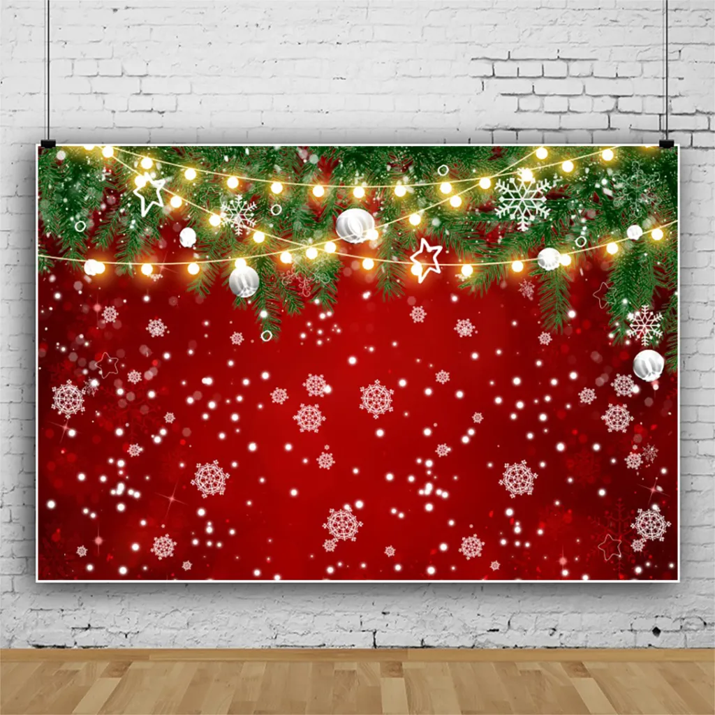 Christmas Red Background Wall Spot Snowflake Shooting Props Photography Background Fabric - 11309982 Color