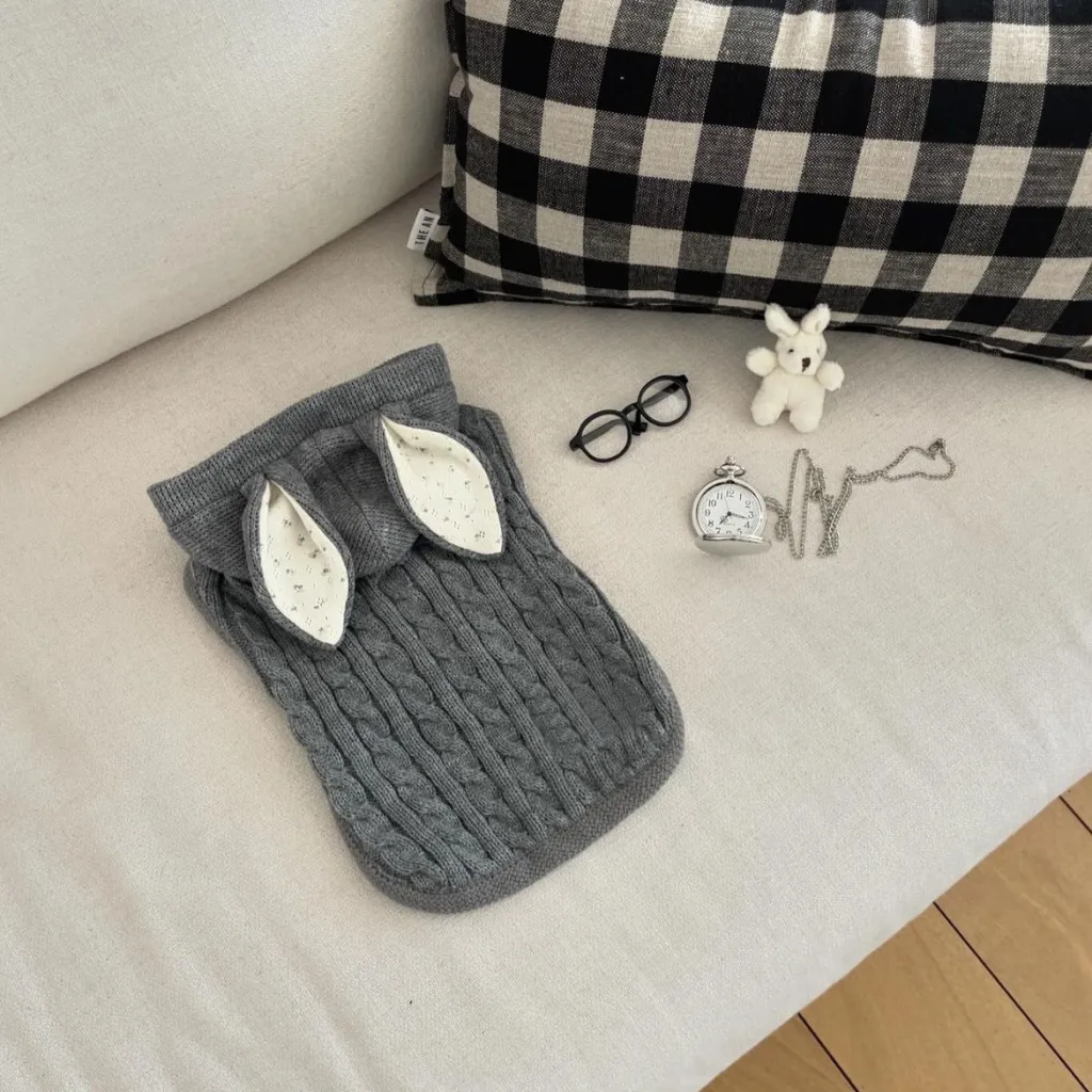 Simple Warm Pet Clothes Cape And Shawl - Heather Gray