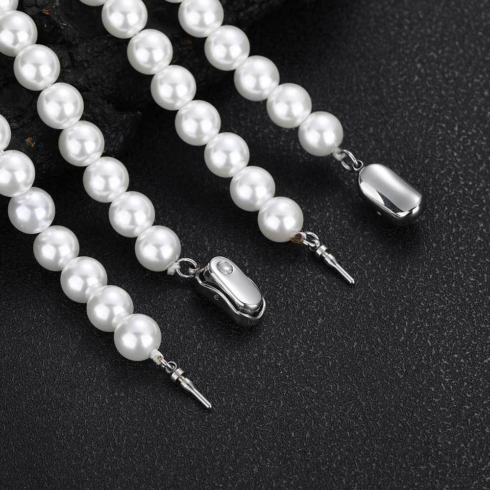 Hip Hop Bracelet 8mm Pearl Necklace for Women's Light Luxury and Unique Design