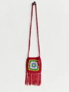 Adjustable Single Shoulder Handbag With Pure Hook - Red - View 1
