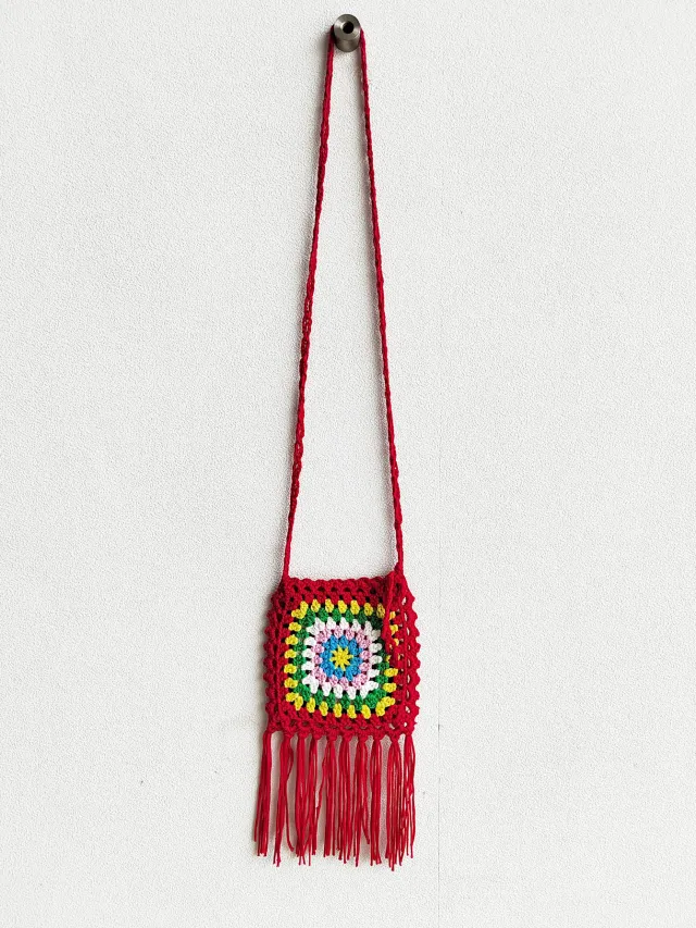Adjustable Single Shoulder Handbag With Pure Hook Red - Shop at LoveMi