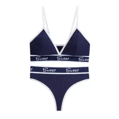 Underwear T-back Plus Size Fitness Yoga Sports Underwear - Navy Blue - View 1