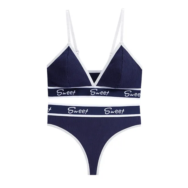 Underwear T back Plus Size Fitness Yoga Sports Underwear Navy Blue - Shop at LoveMi