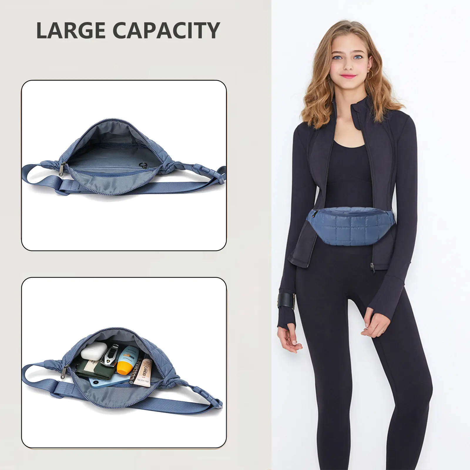 Solid-color Casual Crossbody Waist Bag